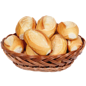 pães franceses dentro de uma cesta